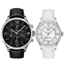 Load image into Gallery viewer, Tissot T Classic Chemin Des Tourelles Chronograph Black Dial Black Leather Strap Watch For Men - T099.427.16.058.00
