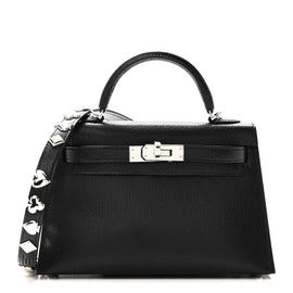 Chevre Chamkila Clou de Coeur Mini Kelly Sellier 20 Black
