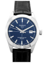 Load image into Gallery viewer, Tissot Gentleman Powermatic 80 Silicium Blue Dial Black Leather Strap Watch For Men - T127.407.16.041.01
