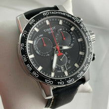 Load image into Gallery viewer, Tissot Supersport Chrono Black Dial Black Leather Strap Watch for Men - T125.617.16.051.00