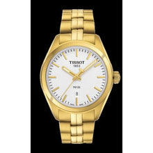 Load image into Gallery viewer, Tissot T Classic PR 100 Lady White Dial Gold Steel Strap Watch for Women - T101.210.33.031.00