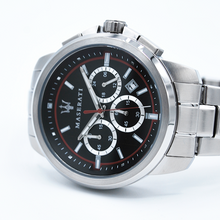 Load image into Gallery viewer, Maserati Successo Chronograph Black Dial Silver Steel Strap Watch For Men - R8873621009