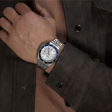 Load image into Gallery viewer, Seiko 5 Sports SKX GMT Automatic Sky Blue Dial Silver Steel Strap Watch For Men - SSK033K1