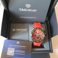 Load image into Gallery viewer, Tag Heuer Formula 1 Chronograph Red Dial Red Rubber Strap Watch for Men - CAZ101AN.FT8055