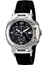 Load image into Gallery viewer, Tissot T Race Chronograph Black Dial Black Rubber Strap Watch for Women - T048.217.17.057.00