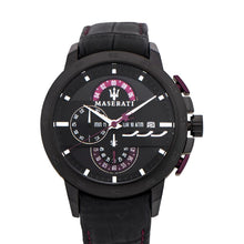 Load image into Gallery viewer, Maserati Ingegno Chronograph Black Dial Black Leather Strap Watch For Men - R8871619003