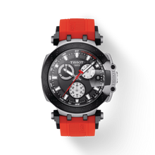 Load image into Gallery viewer, Tissot T Race Chronograph Black Dial Red Silicone Strap Watch For Men - T115.417.27.051.00