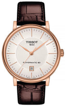 Load image into Gallery viewer, Tissot Carson Premium Powermatic 80 White Dial Brown Leather Strap Watch For Men - T122.407.36.031.00