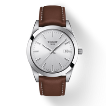 Load image into Gallery viewer, Tissot Gentleman Silver Dial Brown Leather Strap Watch For Men - T127.410.16.031.00