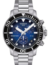 Load image into Gallery viewer, Tissot Seastar 1000 Chronograph Driver Blue Dial Silver Steel Strap Watch For Men - T120.417.11.041.01
