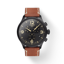 Load image into Gallery viewer, Tissot T Sport Chrono XL Black Dial Brown Leather Strap Watch For Men - T116.617.36.057.00
