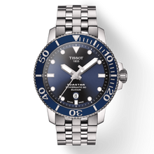Load image into Gallery viewer, Tissot T Sport Seastar 1000 Powermatic Silicium Blue Dial Silver Steel Strap Watch For Men - T120.407.11.041.01