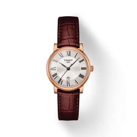 Tissot Carson Premium Lady Silver Dial Brown Leather Strap Watch For Women - T122.210.36.033.00