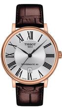 Load image into Gallery viewer, Tissot Carson Premium Powermatic 80 Silver Dial Brown Leather Strap Watch For Men - T122.407.36.033.00