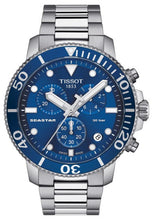 Load image into Gallery viewer, Tissot Seastar 1000 Chronograph Blue Dial Silver Steel Strap Watch For Men - T120.417.11.041.00