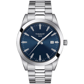 Tissot Gentleman Blue Dial Silver Steel Strap Watch For Men - T127.410.11.041.00
