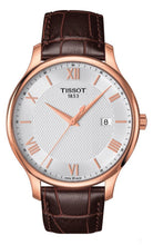 Load image into Gallery viewer, Tissot T Classic Tradition Silver Dial Brown Leather Strap Watch For Men - T063.610.36.038.00