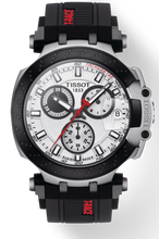 Load image into Gallery viewer, Tissot T Race Chronograph White Dial Black Silicone Strap Watch For Men - T115.417.27.011.00