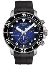 Load image into Gallery viewer, Tissot Seastar 1000 Chronograph Blue Dial Black Rubber Strap Watch For Men - T120.417.17.041.00