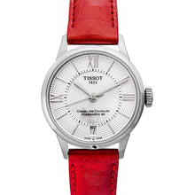 Load image into Gallery viewer, Tissot Chemin Des Tourelles Powermatic 80 Mother of Pearl White Dial Red Leather Strap Watch For Women - T099.207.16.118.00