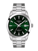 Load image into Gallery viewer, Tissot Gentleman Powermatic 80 Silicium Green Dial Silver Steel Strap Watch For Men - T127.407.11.091.01