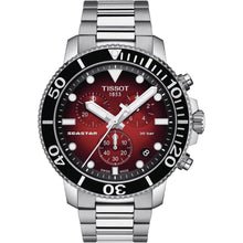 Load image into Gallery viewer, Tissot Seastar 1000 Chronograph Red Dial Silver Steel Strap Watch For Men - T120.417.11.421.00
