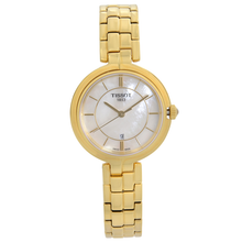 Load image into Gallery viewer, Tissot Flamingo Mother of Pearl White Dial Gold Steel Strap Watch For Women - T094.210.33.111.00