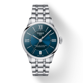 Tissot Chemin Des Tourelles Powermatic 80 Lady Blue Dial Silver Steel Strap Watch For Women - T099.207.11.048.00