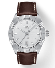 Load image into Gallery viewer, Tissot PR 100 Sport Silver Dial Brown Leather Strap Watch For Men - T101.610.16.031.00