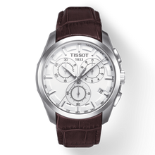 Load image into Gallery viewer, Tissot Couturier Chronograph White Dial Brown Leather Strap Watch For Men - T035.617.16.031.00