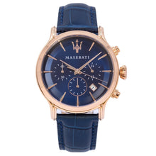 Load image into Gallery viewer, Maserati Epoca Blue Dial Leather Blue Strap Watch For Men - R8871618007