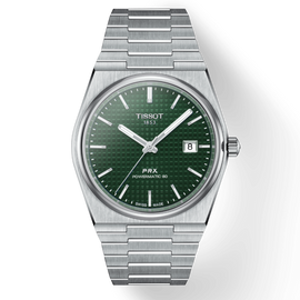 Tissot PRX Powermatic 80 Green Dial Silver Steel Strap Watch For Men - T137.407.11.091.00