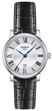 Load image into Gallery viewer, Tissot Carson Premium Lady Silver Dial Black Leather Strap Watch For Women - T122.210.16.033.00