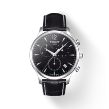 Load image into Gallery viewer, Tissot Tradition Chronograph Black Dial Black Leather Strap Watch For Men - T0636171605700