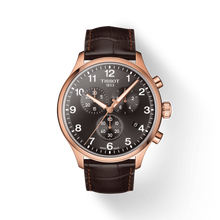 Load image into Gallery viewer, Tissot Chrono XL Black Dial Brown Leather Strap Watch For Men - T116.617.36.057.01