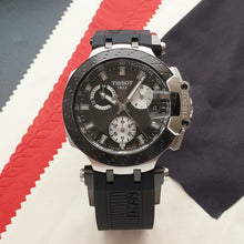 Load image into Gallery viewer, Tissot T Race Chronograph Anthracite Black Dial Black Silicone Strap Watch For Men - T115.417.27.061.00