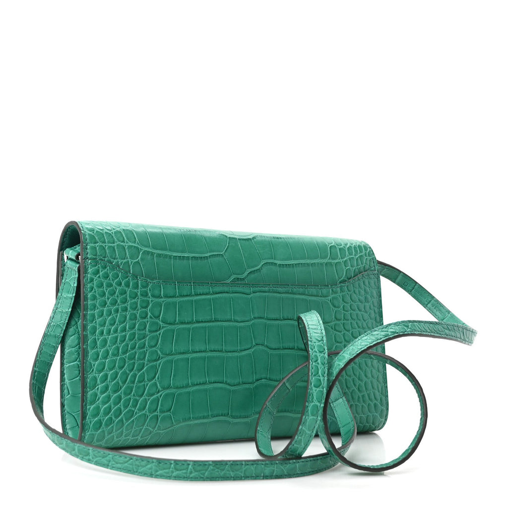 Matte Alligator Constance Long Wallet To Go Vert Jade