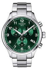 Load image into Gallery viewer, Tissot Chrono XL Classic Green Dial Silver Steel Strap Watch for Men - T116.617.11.091.00