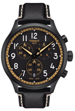 Load image into Gallery viewer, Tissot Chrono XL Vintage Chronograph Black Dial Black Leather Strap Watch For Men - T116.617.36.052.02