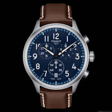 Load image into Gallery viewer, Tissot Chrono XL Vintage Blue Dial Brown Leather Strap Watch For Men - T116.617.16.042.00