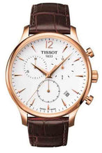 Load image into Gallery viewer, Tissot T Classic Tradition Chronograph White Dial Brown Leather Strap Watch For Men - T063.617.36.037.00