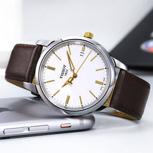 Load image into Gallery viewer, Tissot T Classic Dream White Dial Brown Leather Strap Watch for Men - T033.410.26.011.01