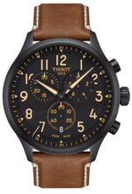 Load image into Gallery viewer, Tissot Chrono XL Quartz Black Dial Brown Leather Strap Watch For Men - T116.617.36.052.03