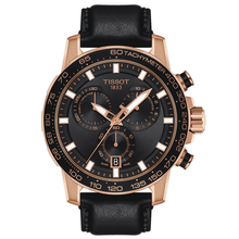 Load image into Gallery viewer, Tissot Supersport Chrono Black Dial Black Leather Strap Watch for Men - T125.617.36.051.00