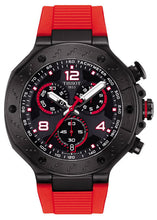 Load image into Gallery viewer, Tissot T Race Chronograph Black Dial Red Rubber Strap Watch For Men - T141.417.37.057.01