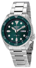 Load image into Gallery viewer, Seiko 5 Sports Automatic Green Dial Silver Steel Strap Watch For Men - SRPD61K1