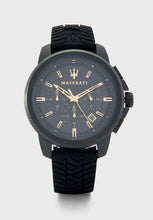 Load image into Gallery viewer, Maserati Successo Black Dial Black Rubber Strap Watch For Men - R8871621011