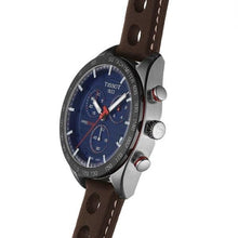 Load image into Gallery viewer, Tissot PRS 516 Chronograph Blue Dial Brown Leather Strap Watch For Men - T100.417.16.041.00