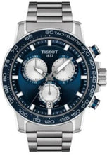 Load image into Gallery viewer, Tissot Supersport Chrono Blue Dial Silver Steel Strap Watch For Men - T125.617.11.041.00