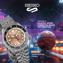 Load image into Gallery viewer, Seiko 5 Sports GMT Thong Sia Limited Edition Brown Dial Silver Steel Strap Watch for Men - SSK043K1
